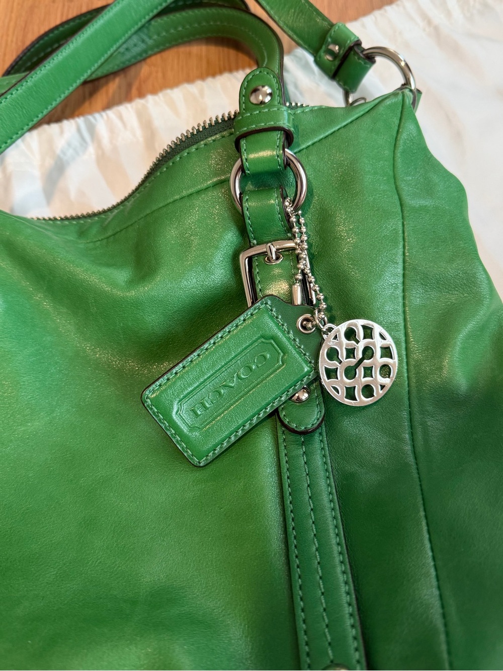 Coach Green Leather Crossbody Bag - Picture 9 of 11